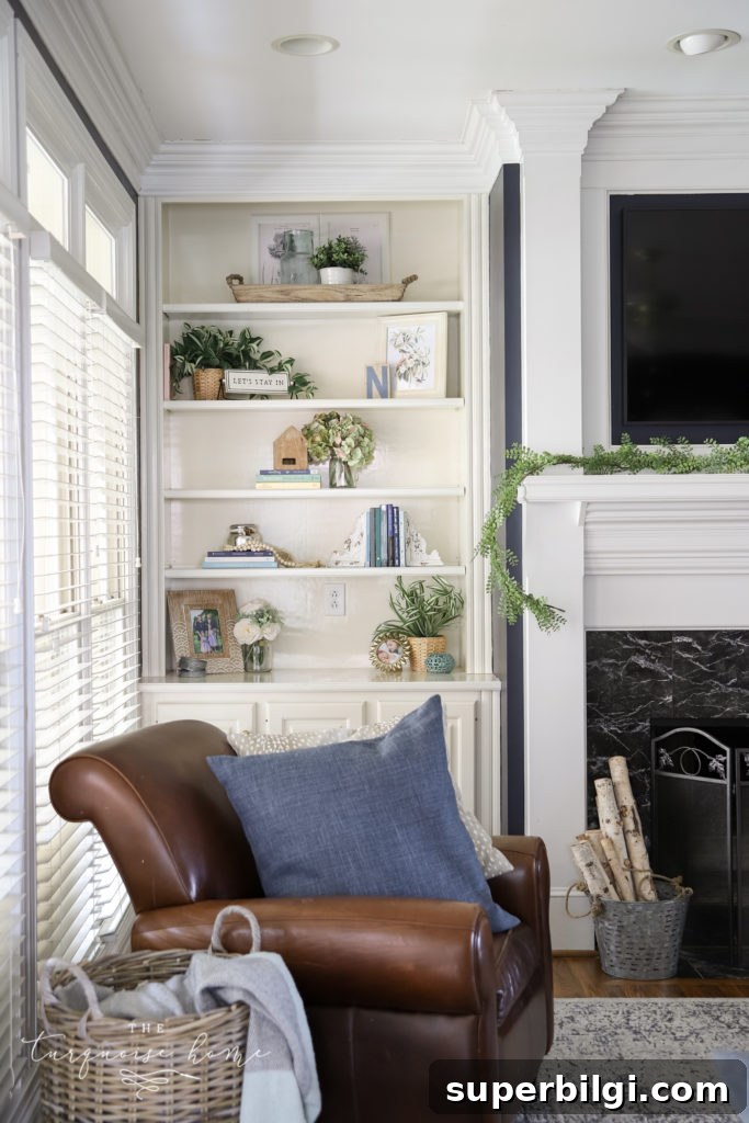 Built-In Bookshelves: Design Ideas, Installation and Styling 6 Hale Navy Living Room with White Built-In Bookcases