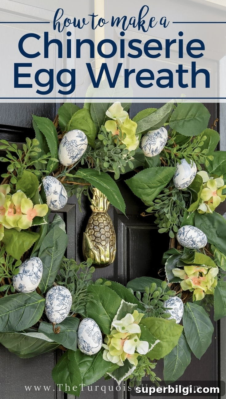 How to Make a Chinoiserie Egg Wreath for Spring Decor 2 DIY Chinoiserie Egg Wreath for Spring
