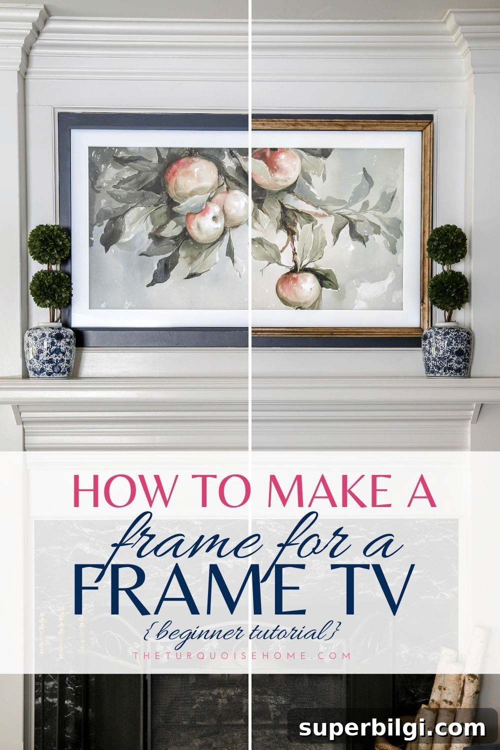 How to Build a Custom Frame for Your Frame TV 2 DIY Frame TV Before and After