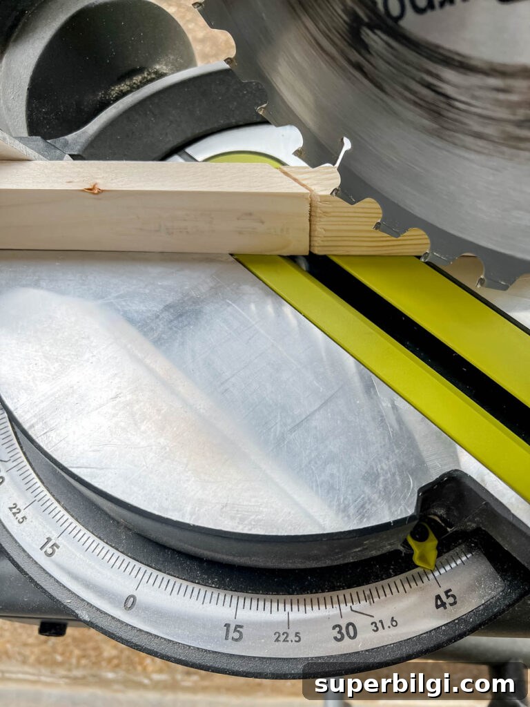 How to Build a Custom Frame for Your Frame TV 3 Cut trim at 45 degree angles