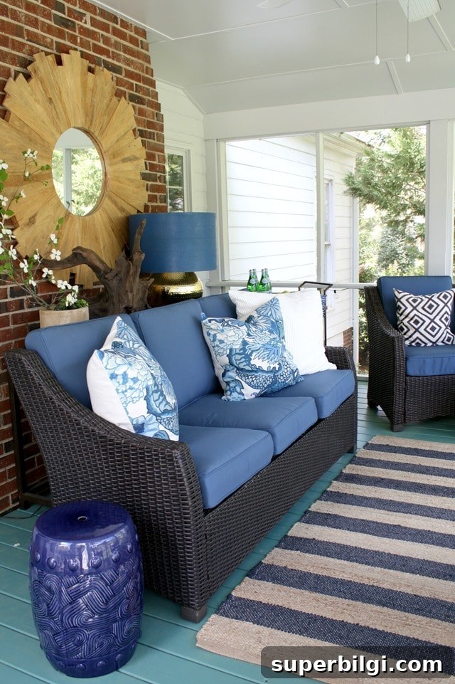 Mirror in Screened-in Porch