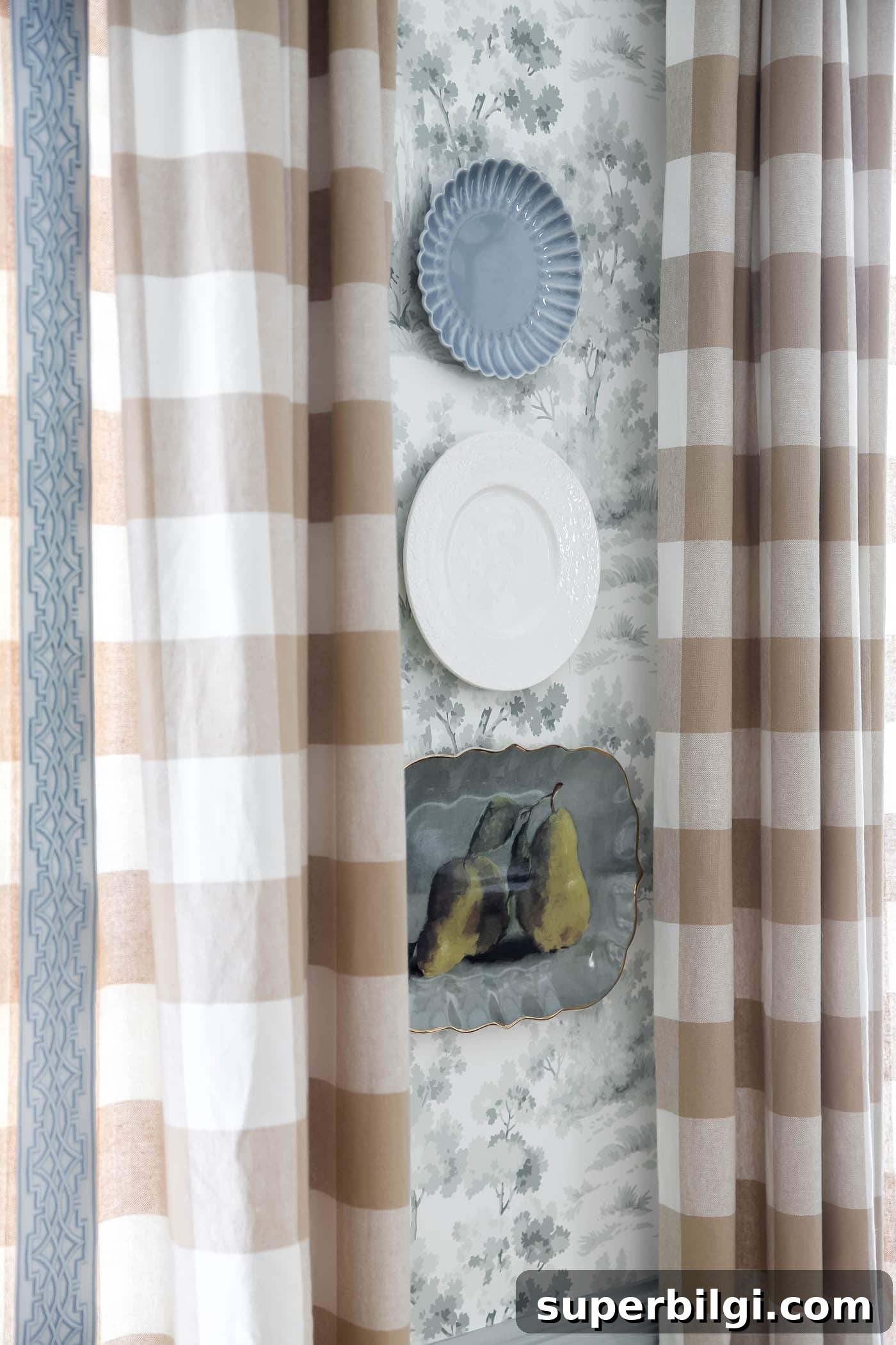Plates hung on a Wall