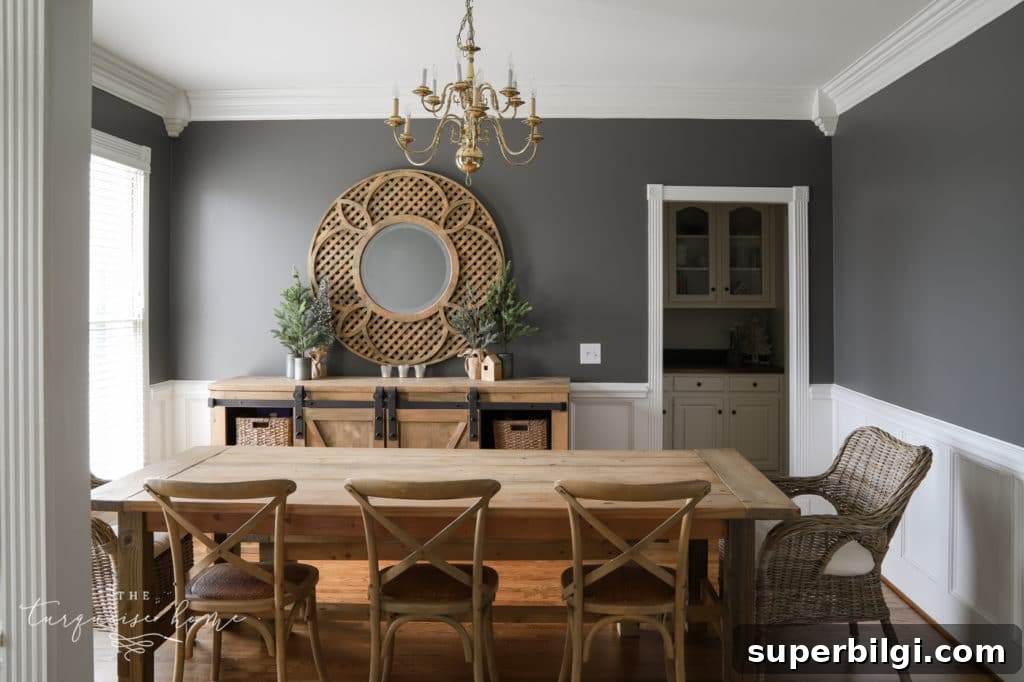 Kendall Charcoal Walls in Dining Room