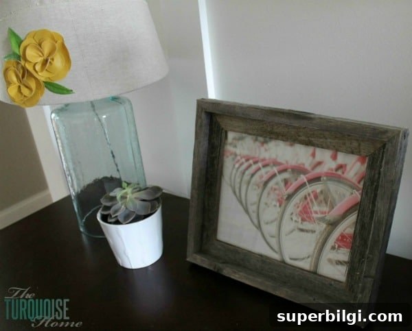 Pink and Turquoise Spring Mantel Decor Ideas 17 Spring Bicycle Art | TheTurquoiseHome.com