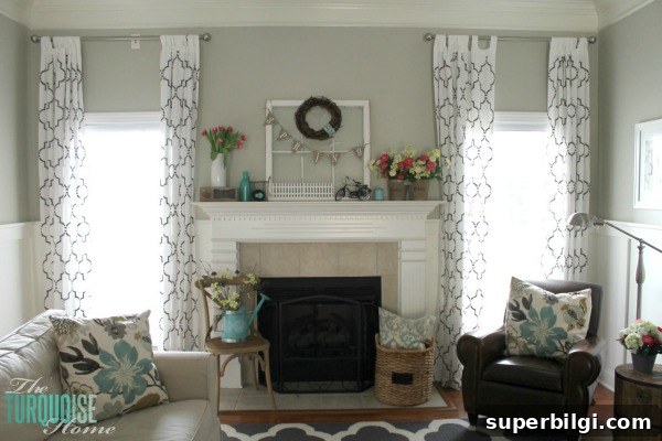 Pink and Turquoise Spring Mantel Decor Ideas 3 Pink & Turquoise Spring Mantel | TheTurquoiseHome.com