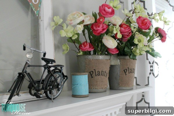 Pink and Turquoise Spring Mantel Decor Ideas 8 Pink & Turquoise Spring Mantel | TheTurquoiseHome.com
