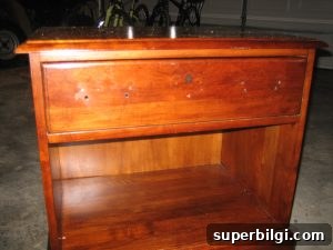 DIY Hot Pink Nightstand Makeover for A's Room 3 Removed hardware