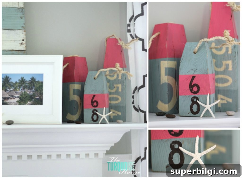 Summer Mantel Ideas for Your Lake House 7 buoys-starfish-Collage
