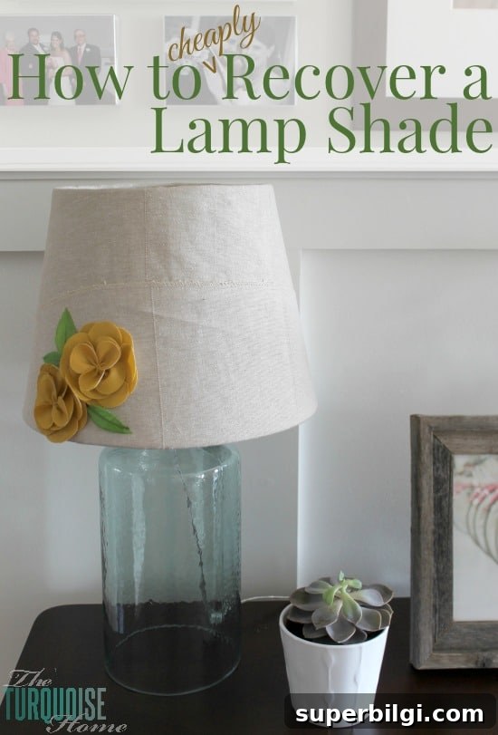 How to Re-cover a Lampshade on a Budget 10 How to Recover a Lamp Shade for cheap