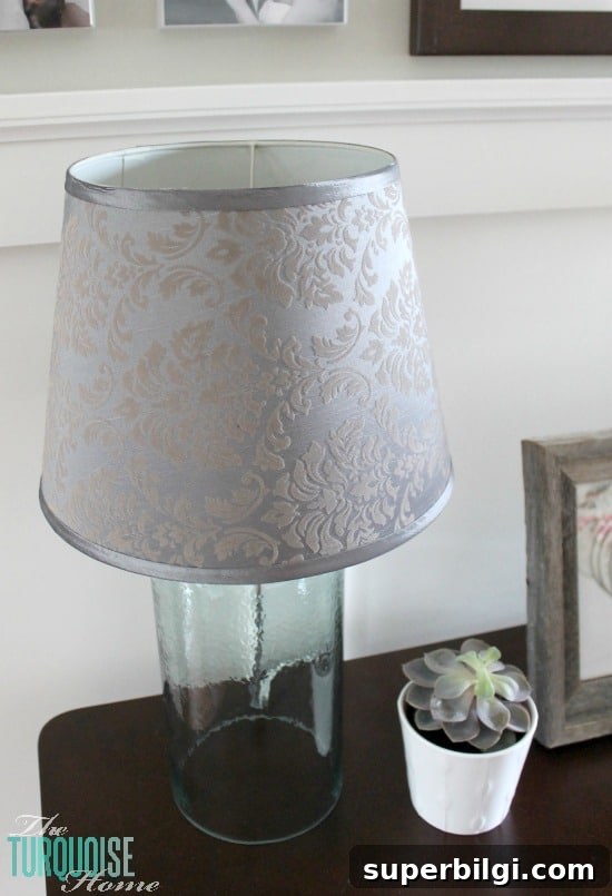 How to Re-cover a Lampshade on a Budget 3 How to Easily Recover a Lamp Shade #DIY