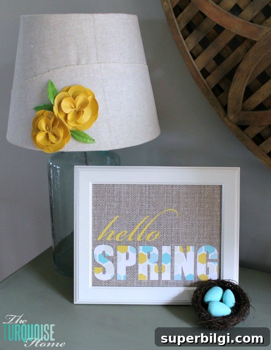 Free Hello Spring Printables for Floral Art and Home Decor 2 Free "Hello Spring" Printables at TheTurquoiseHome.com