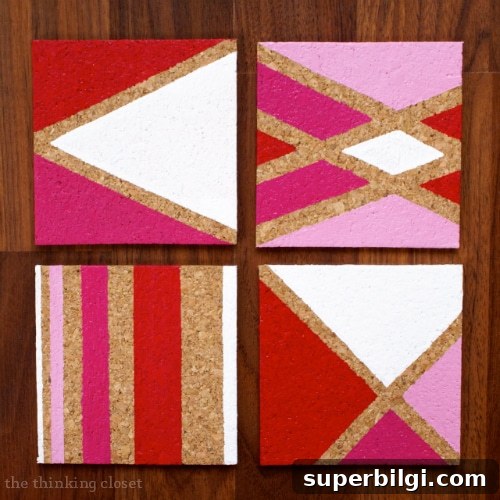 DIY Painted Cork Coasters