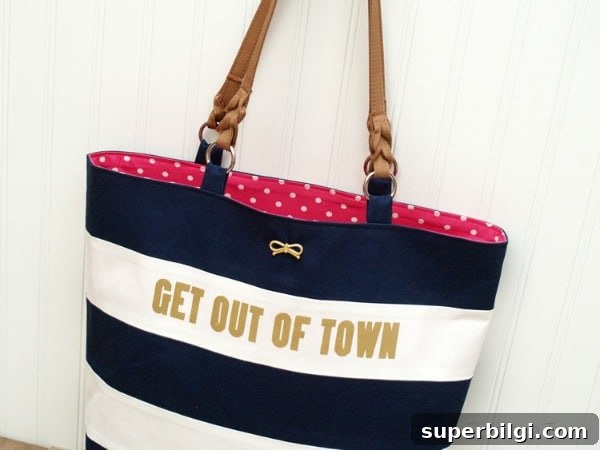 Stripe and Polkadot Tote Bag