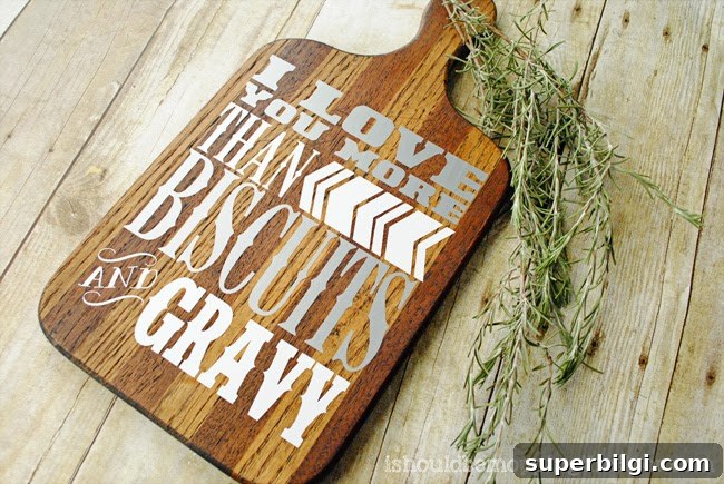 DIY Biscuits and Gravy Cutting Board Sign