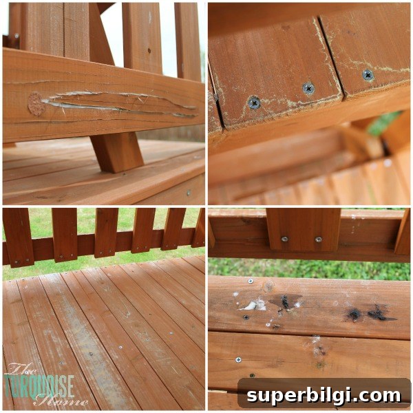 5 Steps to Stain Outdoor Wood for Decks, Fences and Sheds 3 5 Easy Steps to Stain an Outdoor Structure {like a play set or deck} via TheTurquoiseHome.com