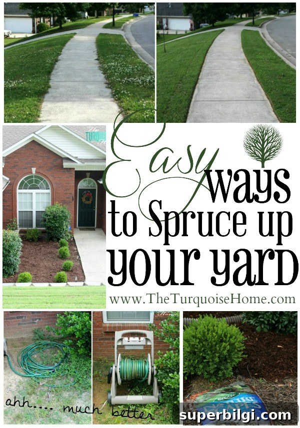 10 Quick Yard Makeover Ideas for Instant Curb Appeal 2 Easy Ways to Spruce up your Yard | TheTurquoiseHome.com