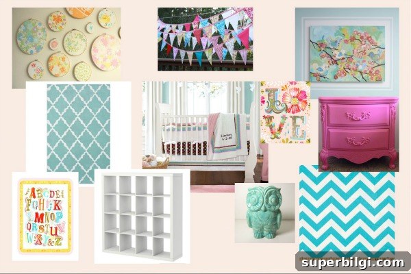 Transition Your Toddler to a Big Girl Bedroom 3 Turquoise and Pink Girl's Room Inspiration Board