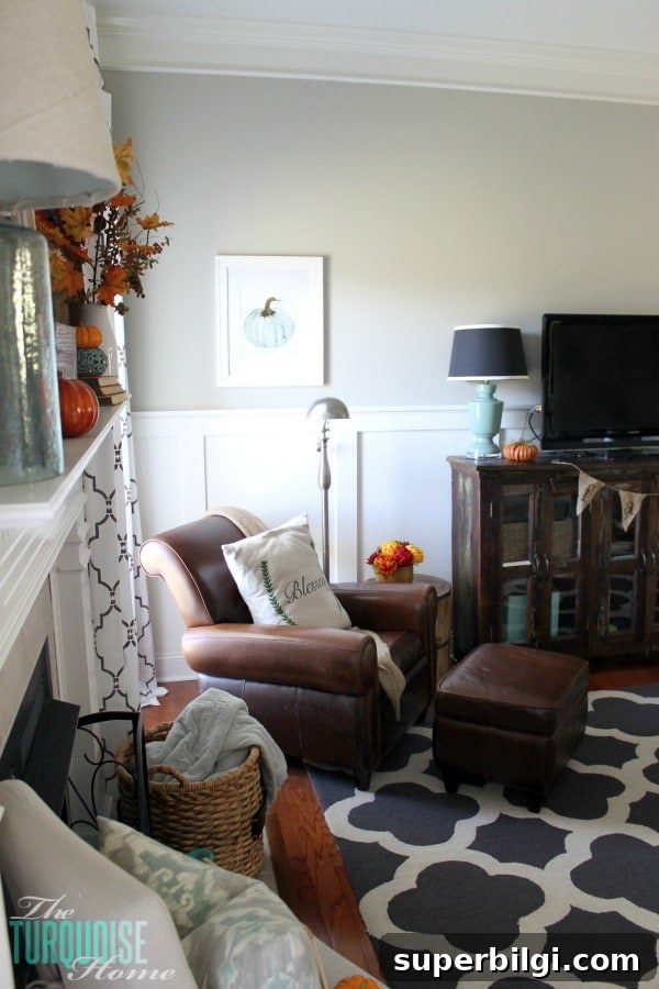 Turquoise and Orange Fall Home Tour: Warm Autumn Decor Ideas 13 Turquoise and Orange Fall Home Tour | TheTurquoiseHome.com