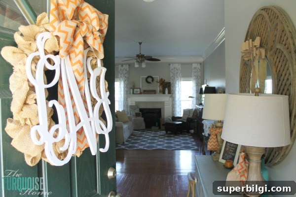 Turquoise and Orange Fall Home Tour: Warm Autumn Decor Ideas 6 Turquoise and Orange Fall Home Tour | TheTurquoiseHome.com