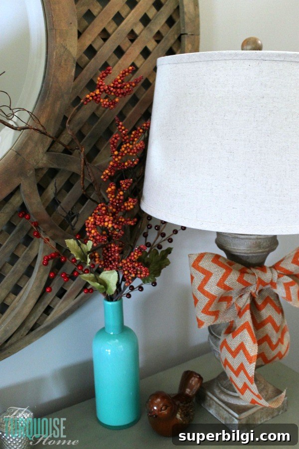 Turquoise and Orange Fall Home Tour: Warm Autumn Decor Ideas 7 Turquoise and Orange Fall Home Tour | TheTurquoiseHome.com