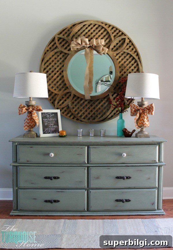 Turquoise and Orange Fall Home Tour: Warm Autumn Decor Ideas 8 Turquoise and Orange Fall Home Tour | TheTurquoiseHome.com