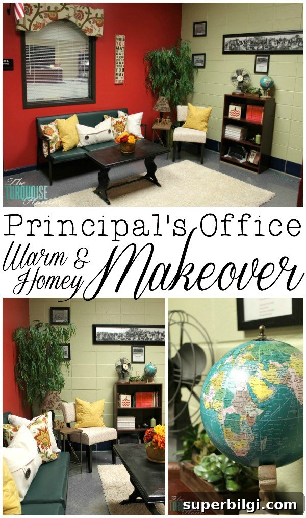 Cozy Principal's Office Makeover: School Office Design Ideas 2 The Principal's Office: A Warm and Homey Makeover | TheTurquoiseHome.com