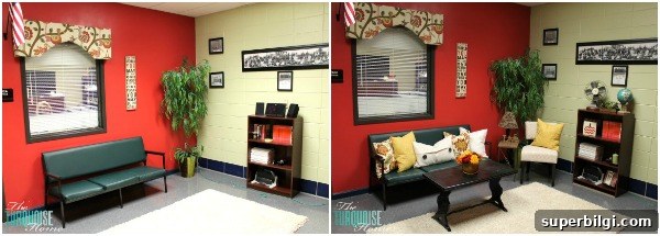 Cozy Principal's Office Makeover: School Office Design Ideas 5 The Principal's Office: A Warm and Homey Makeover {Before and After} | TheTurquoiseHome.com