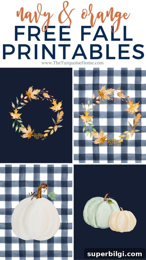Navy & Orange Free Fall Printables