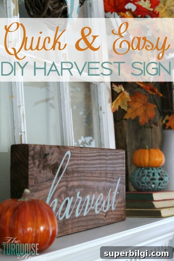 DIY Rustic Harvest Sign Tutorial for Fall Porch 2 Quick and Easy DIY Harvest Sign