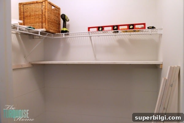 Build Custom Closet Shelves Step-by-Step Guide 7 Installed DIY closet shelves