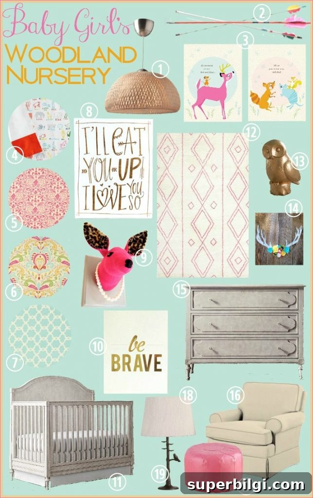 Woodland Nursery Decor Ideas for a Baby Girl 5 Baby Girl's Woodland Nursery Inspiration Board