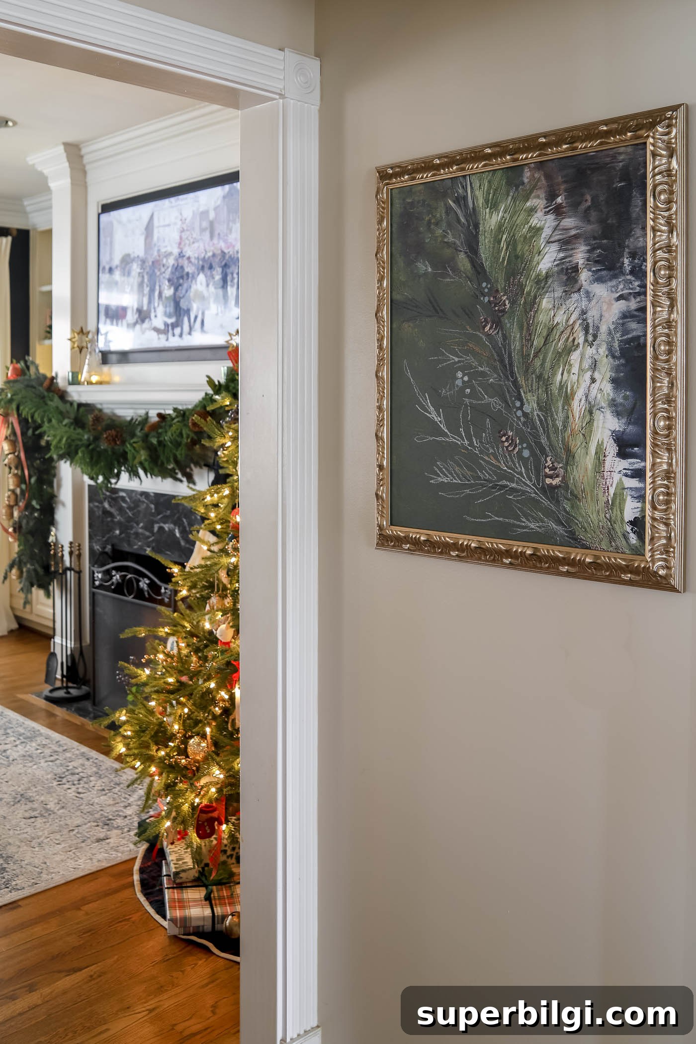 Winter Decor Ideas for Christmas 10 Berries in Snow Abstract Art by Lindsay Letters