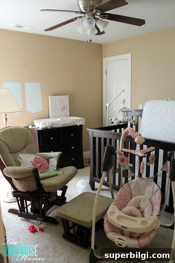 Benjamin Moore Lido Green | Baby Girl's Nursery | TheTurquoiseHome.com