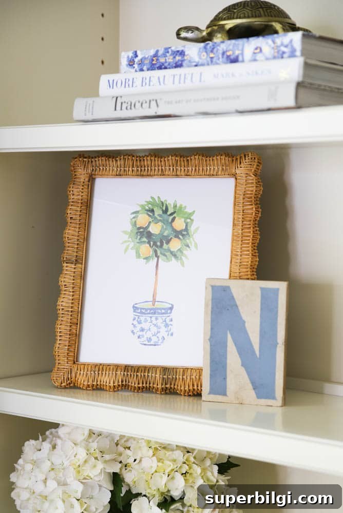 Summer Decor Ideas to Refresh Your Home 10 Lemon Tree in Blue & White Ginger Jar Free Printable