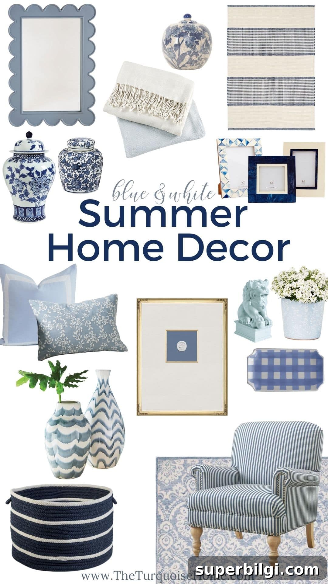 Summer Decor Ideas to Refresh Your Home 6 Summer Blue & White Home Decor