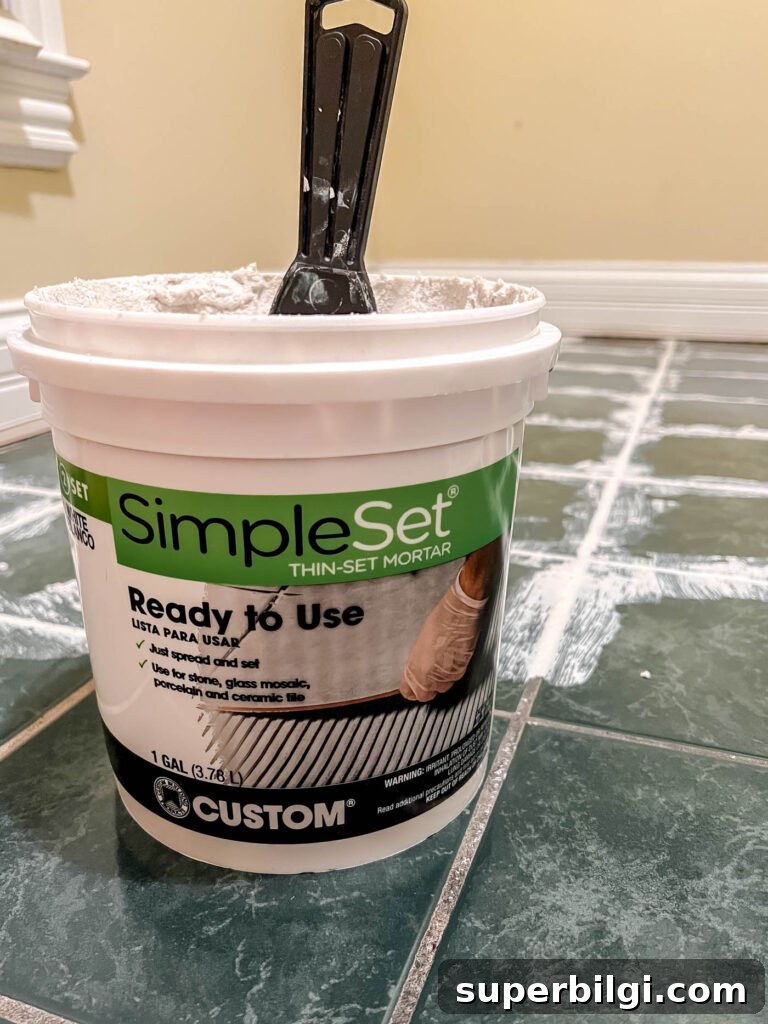 Peel-and-Stick Floor Tile: Complete Installation Guide 3 Thinset mortar for level floor