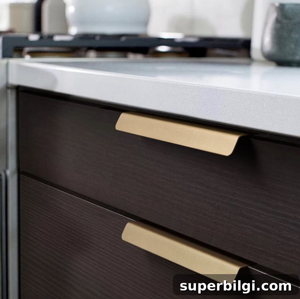 Where to Place Cabinet Knobs: Precise Measurements 7 modern finger pull