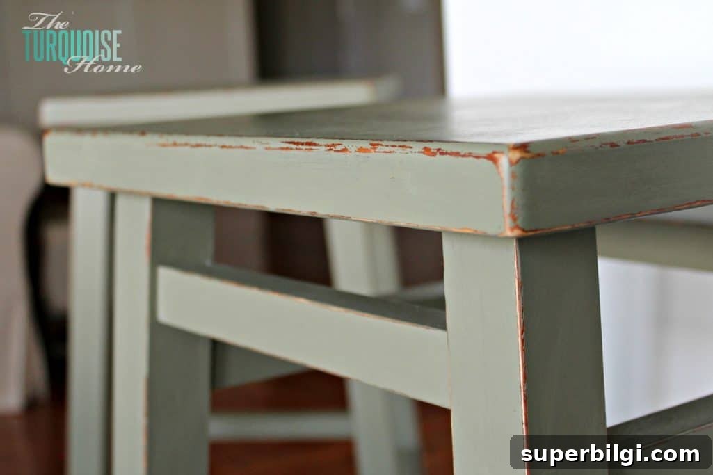 Vintage Chippy Painted Bar Stools 5 img 822 5