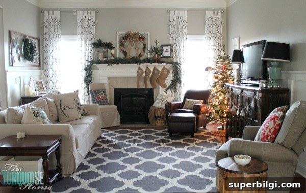 Christmas Living Room Decor Ideas to Transform Your Space 2 Simple Winter and Christmas Decor in the Living Room | TheTurquoiseHome.com