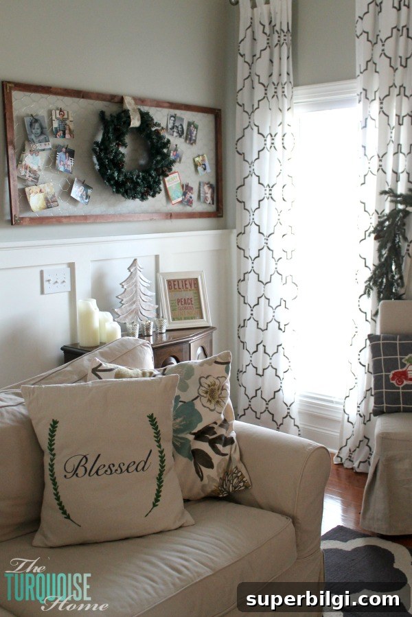 Christmas Living Room Decor Ideas to Transform Your Space 16 Simple Winter and Christmas Decor in the Living Room | TheTurquoiseHome.com