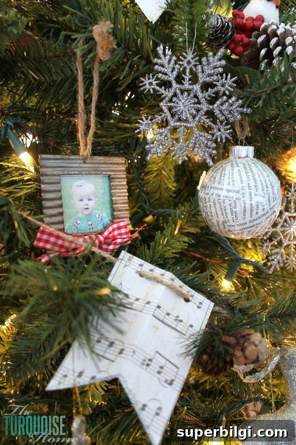 Rustic Glam Glittery Christmas Tree | TheTurquoiseHome.com