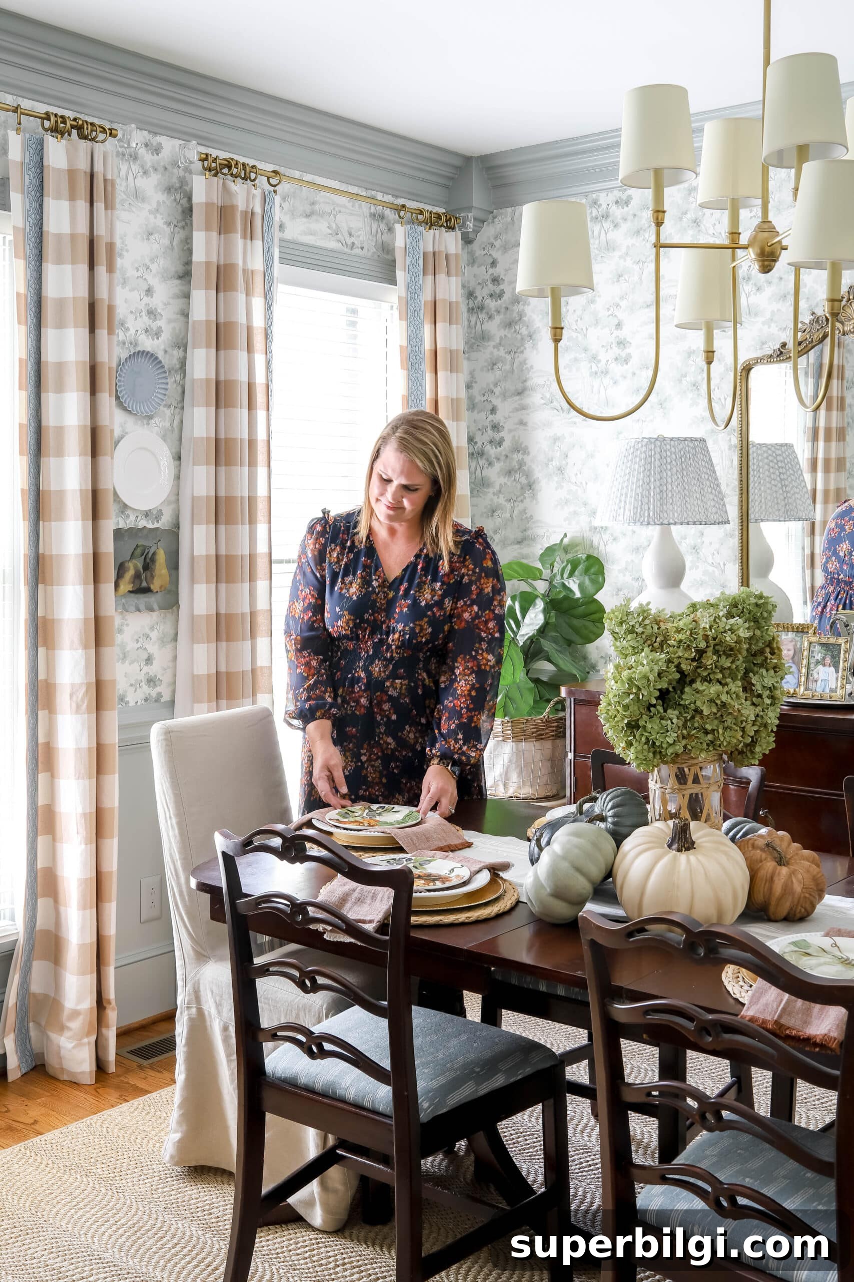 Fall Decorating Ideas to Create a Cozy Home 2 smocked dress and fall dining room