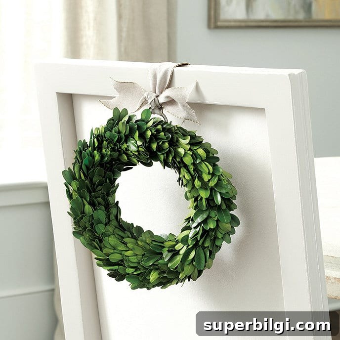 Creative Ways to Hang Wreaths on Kitchen Cabinets 5 preserved boxwood mini wreath