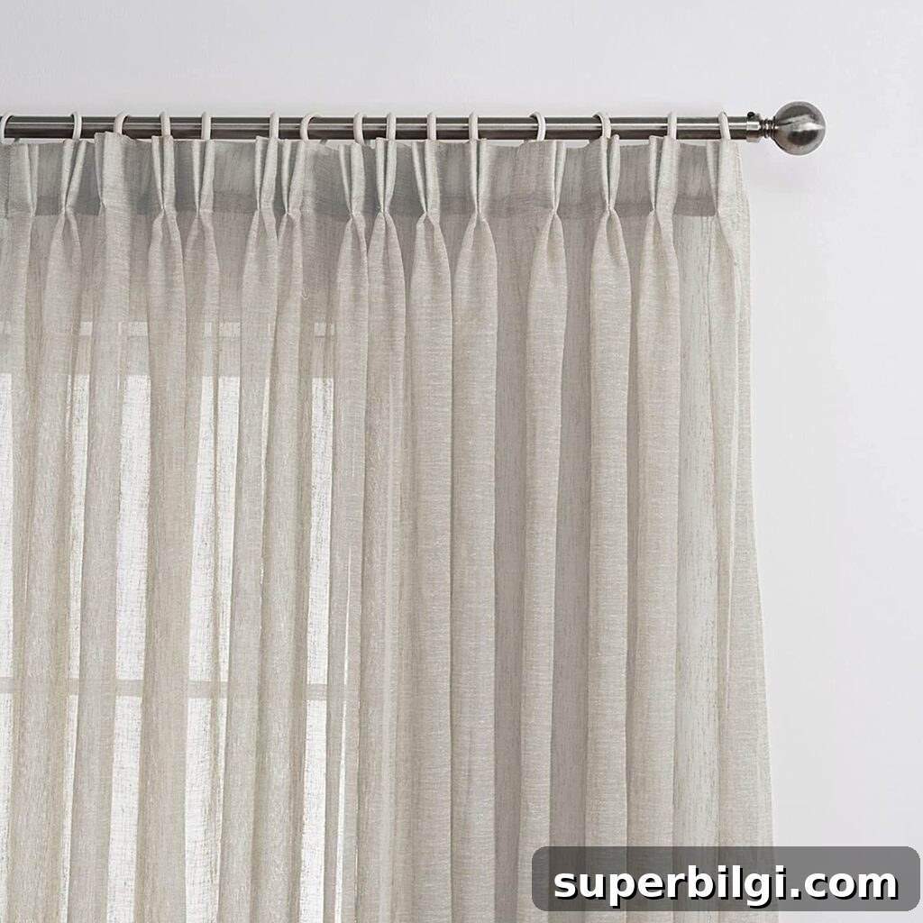 Living Room Curtains: Choosing the Right Style, Size and Fabric 10 pinch pleat sheer curtains