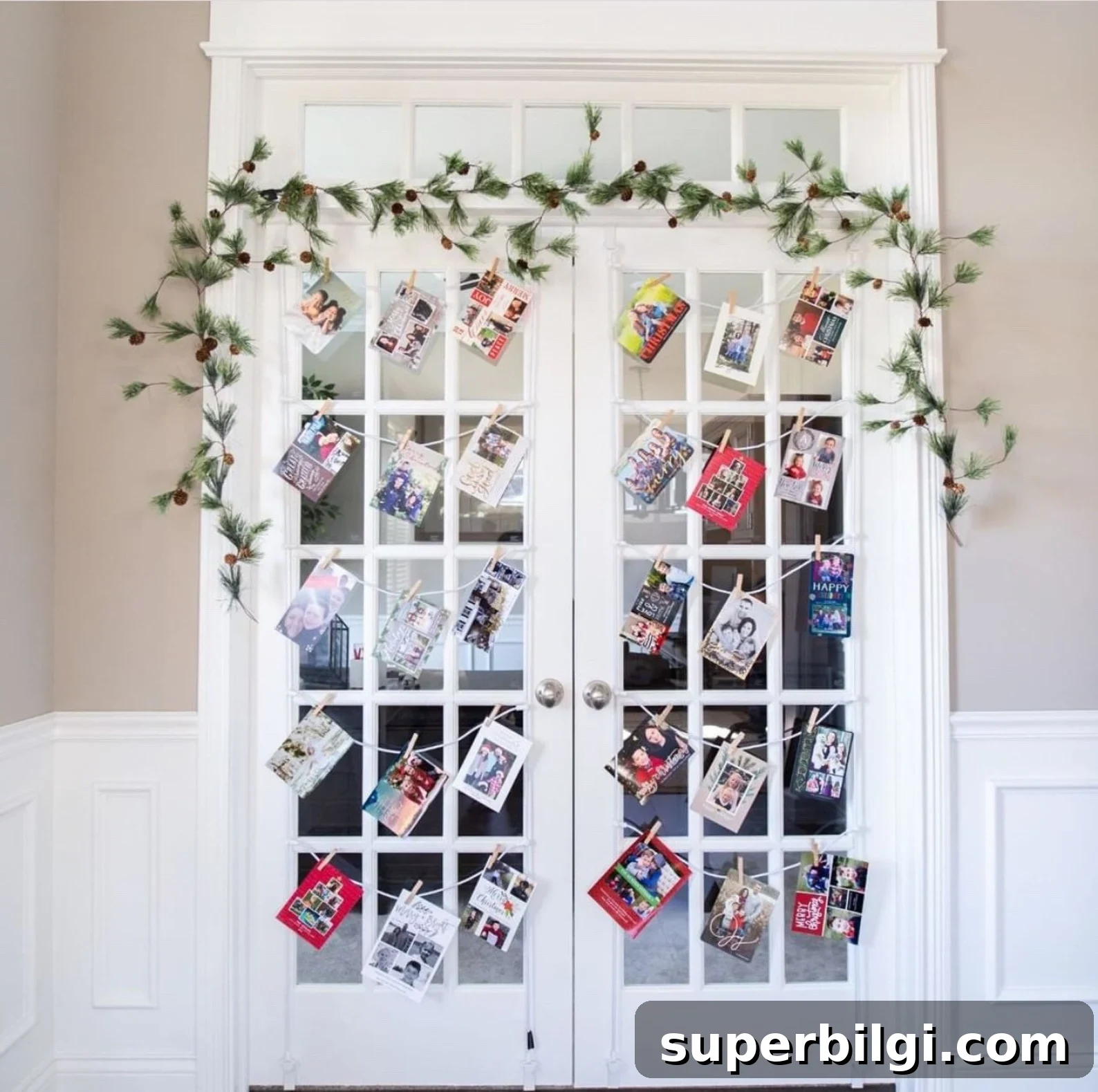 Over-the-door Christmas card holder