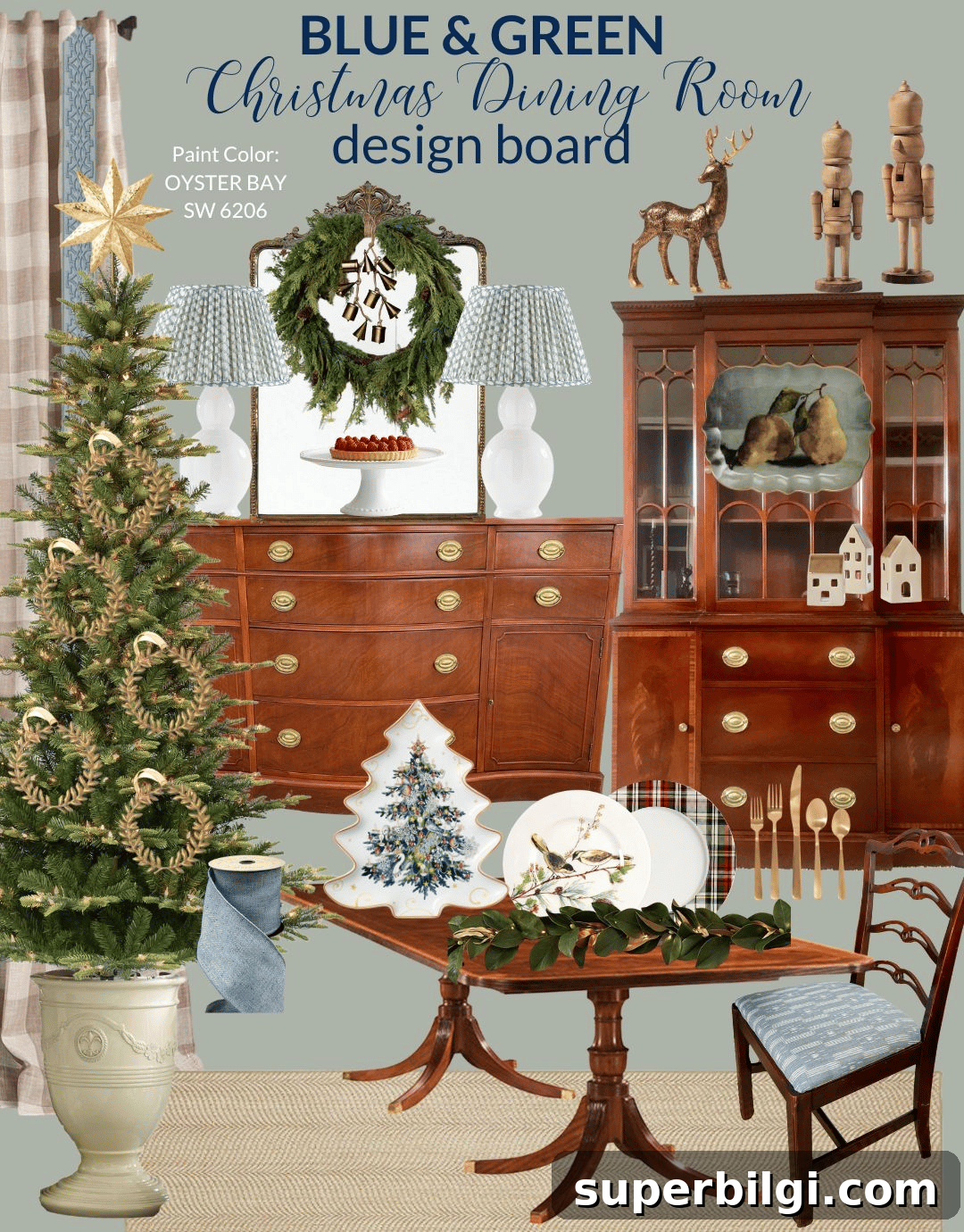 Christmas Dining Room Decor Ideas for Festive Gatherings 3 Blue and Green Christmas Dining Room