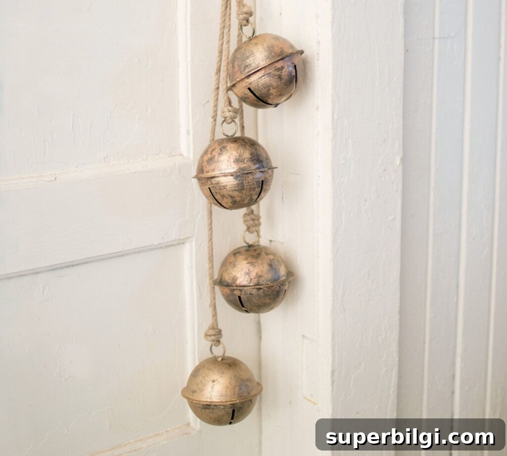 7 Creative Ways to Decorate with Christmas Bells 15 string of brass bells