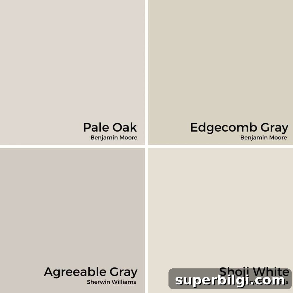 Benjamin Moore Pale Oak OC-20: Warm Greige for Interiors 4 Pale Oak vs. Agreeable Gray