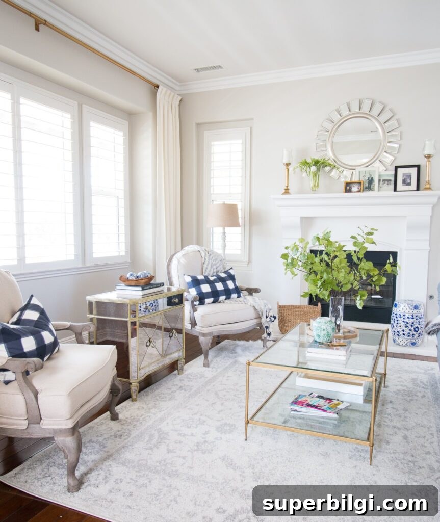 Benjamin Moore Pale Oak OC-20: Warm Greige for Interiors 7 Living room with Benjamin Moore Pale Oak walls and white trim