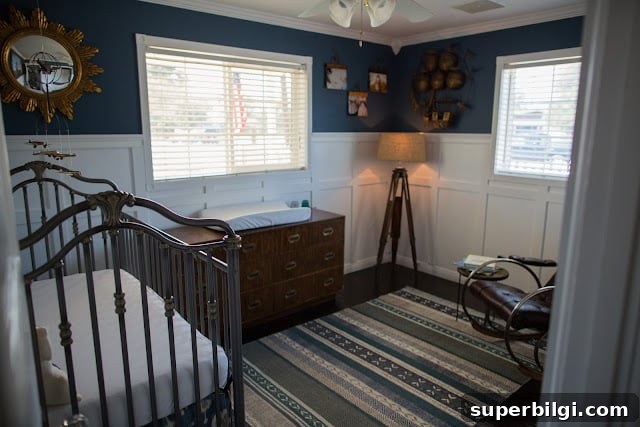 Benjamin Moore Van Deusen Blue on walls in nursery